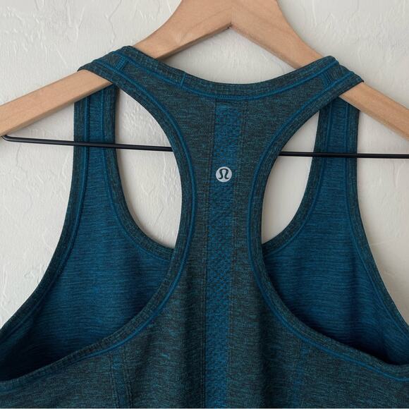 Lululemon Swiftly racerback tank top Capri blue black 6 - Picture 9 of 10